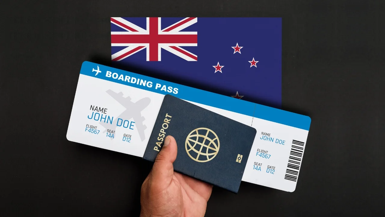 Passport, boarding pass and visa australia